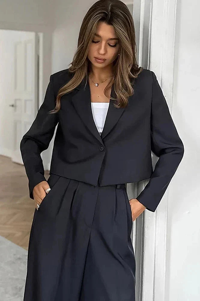 Autumn Winter Solid Office Pants Set