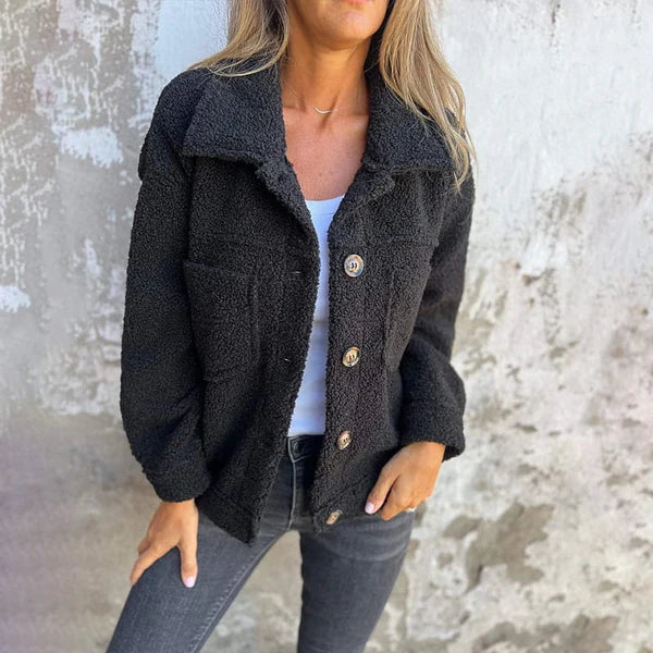 Dion™ - Veste courte en laine avec revers