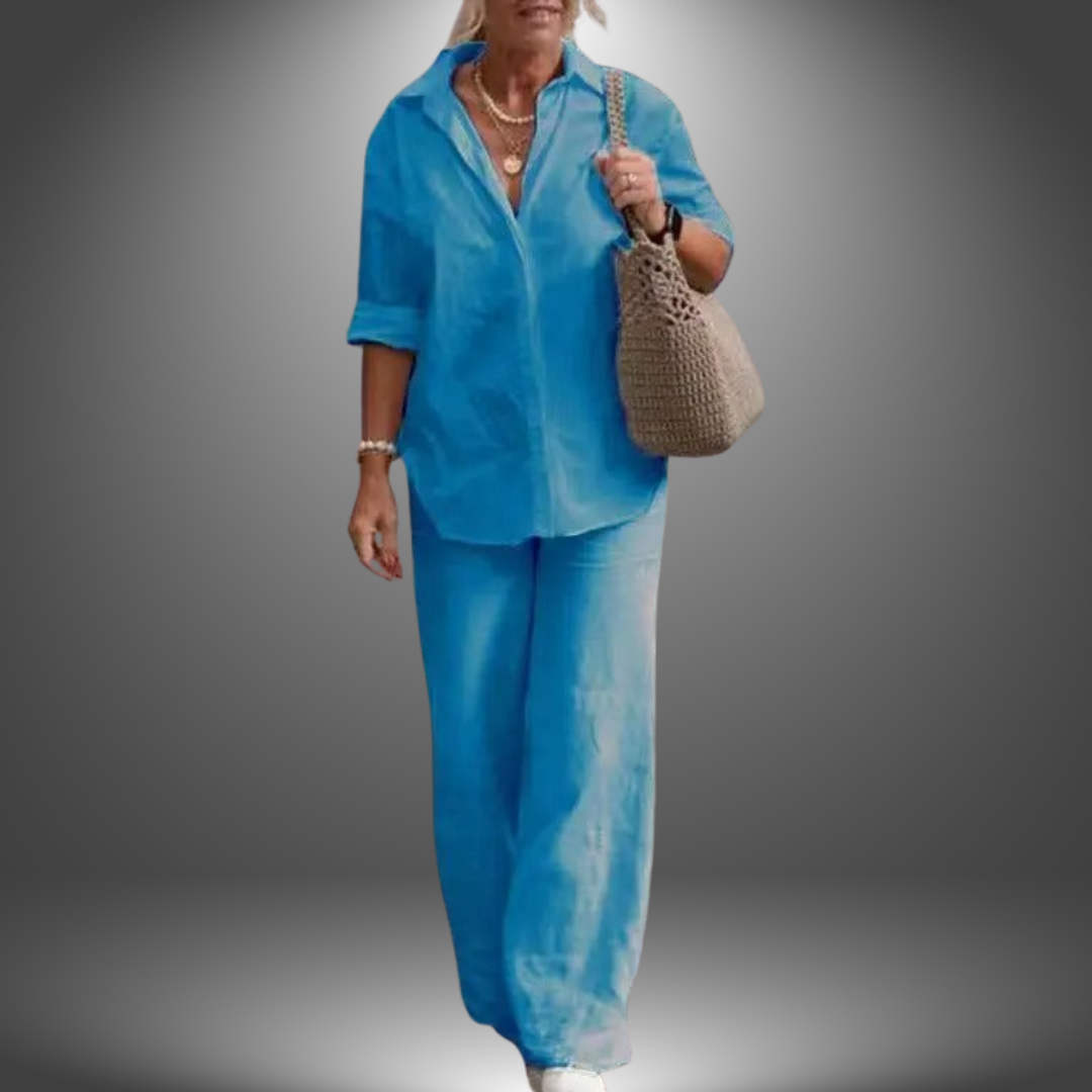 Aurora | Ensemble Chemise et Pantalon en Coton Artisanal