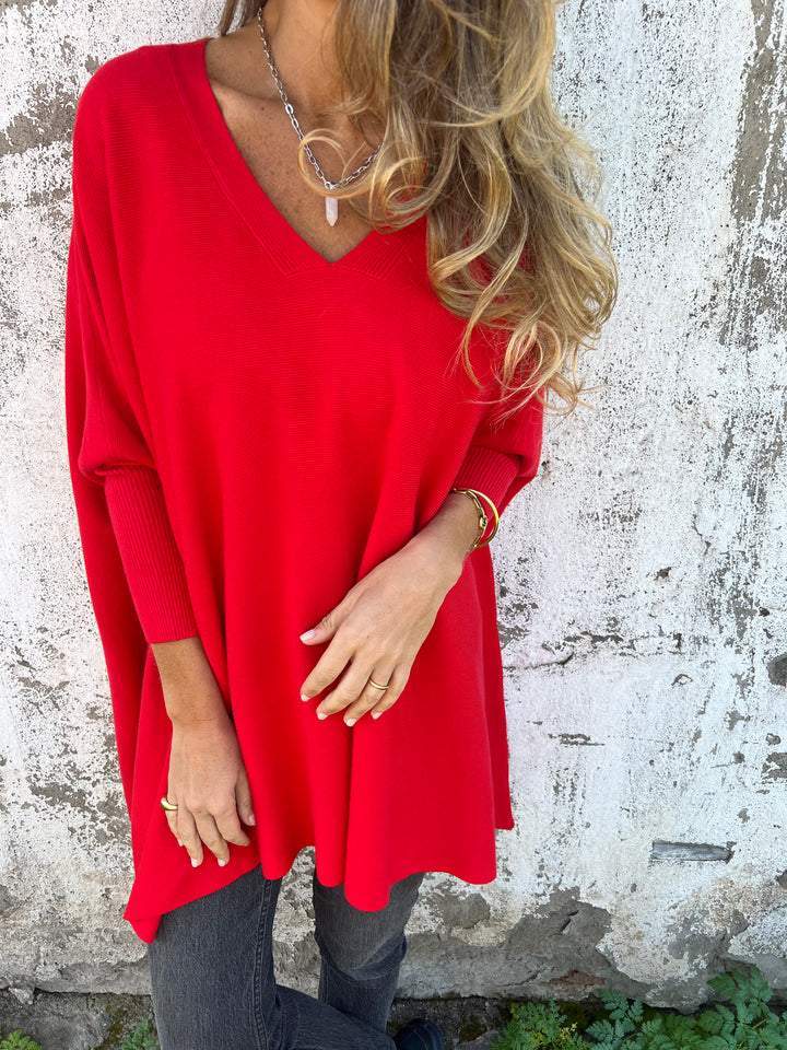 Anna™ – Pull en maille doux avec col en V et manches longues