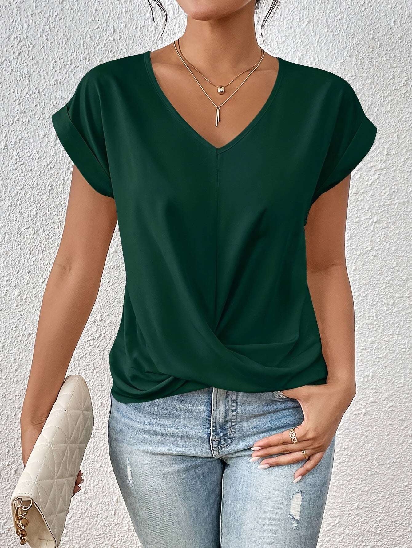 Cleo - T-shirt décontractée avec décolleté cœur