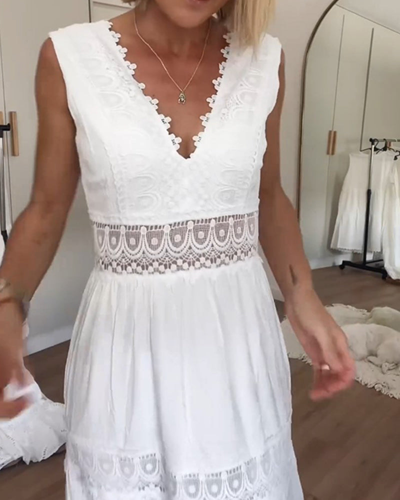 Franziska - Robe classique élégante pour femmes avec décolleté en V profond