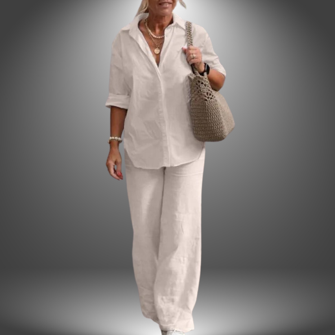 Aurora | Ensemble Chemise et Pantalon en Coton Artisanal