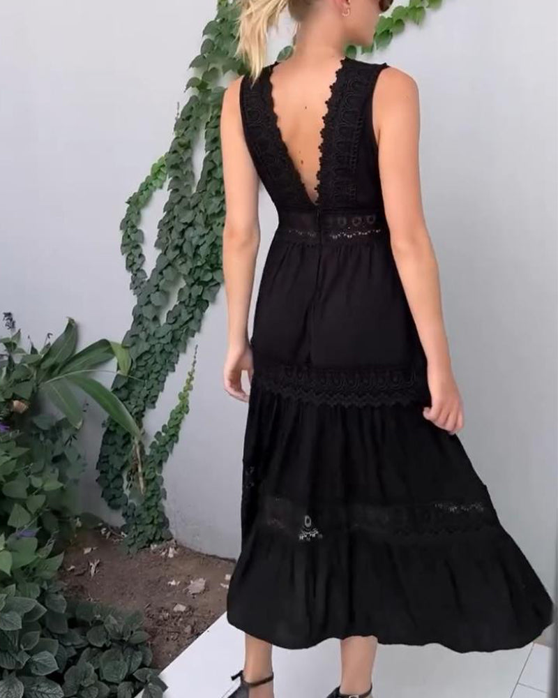 Franziska - Robe classique élégante pour femmes avec décolleté en V profond