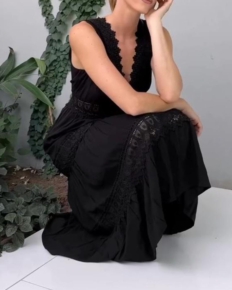 Franziska - Robe classique élégante pour femmes avec décolleté en V profond
